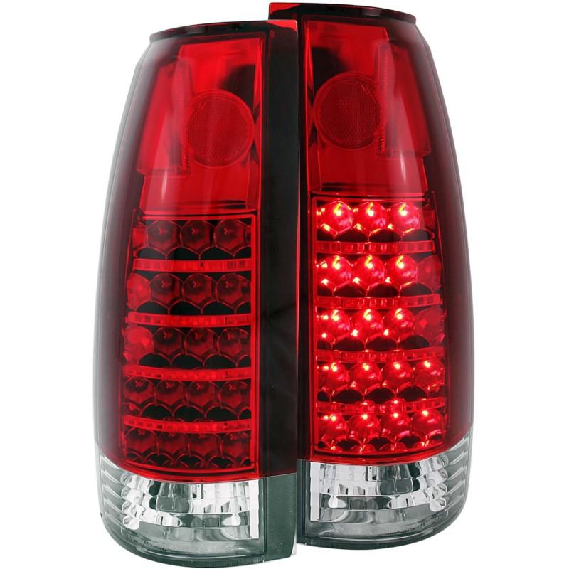 Anzo usa 311057 tail light assembly led red/clear lens pair chrome