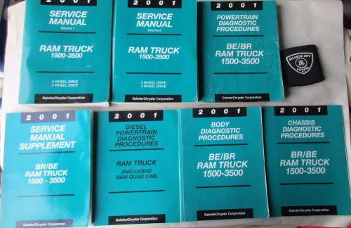2001 dodge ram trucks (diesel)  2 volume service shop repair manual set of 7
