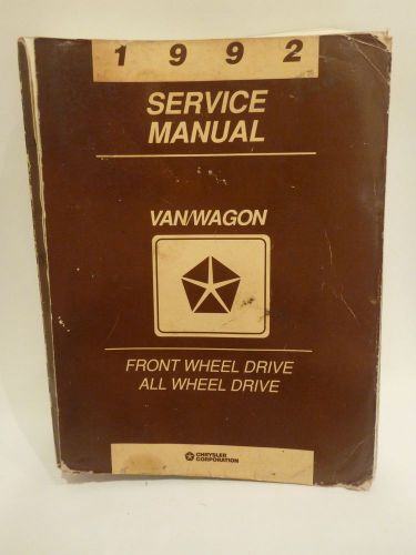 1992 chrysler van/wagon service manual front/all wheel drive