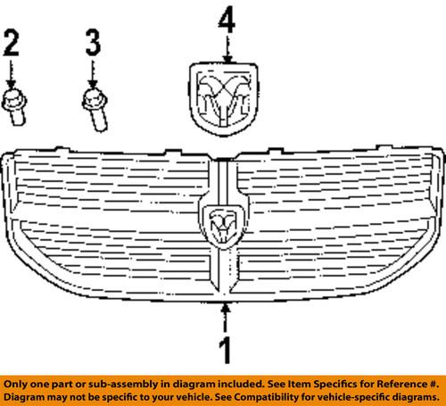 Dodge oem 5155674aa front bumper & grille-medallion