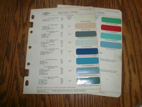 1955 buick acme proxlin color chip paint sample