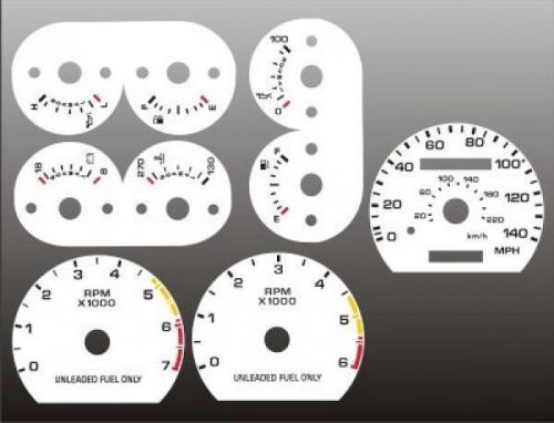 1990-1993 ford mustang 140 mph dash cluster white face gauges 90-93