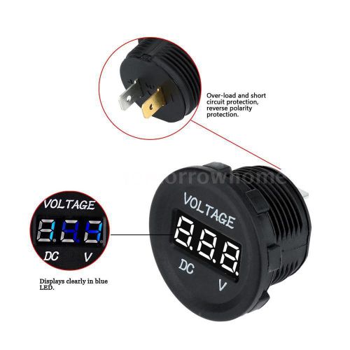 Kkmoon led digital voltmeter car motorcycle  6-30v voltage gauge meter blue p8l1