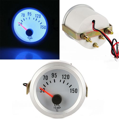 2&#034; 52mm universal car motor white shell led pointer oil temp temperature gauge 4