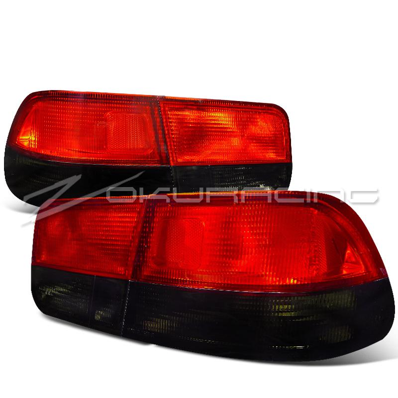 1996-2000 honda civic 2dr coupe tail lights lamps red smoke