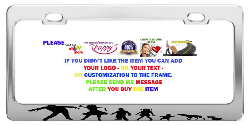 Zombie family funny image > chrome steell> license plate frames > car tag holder