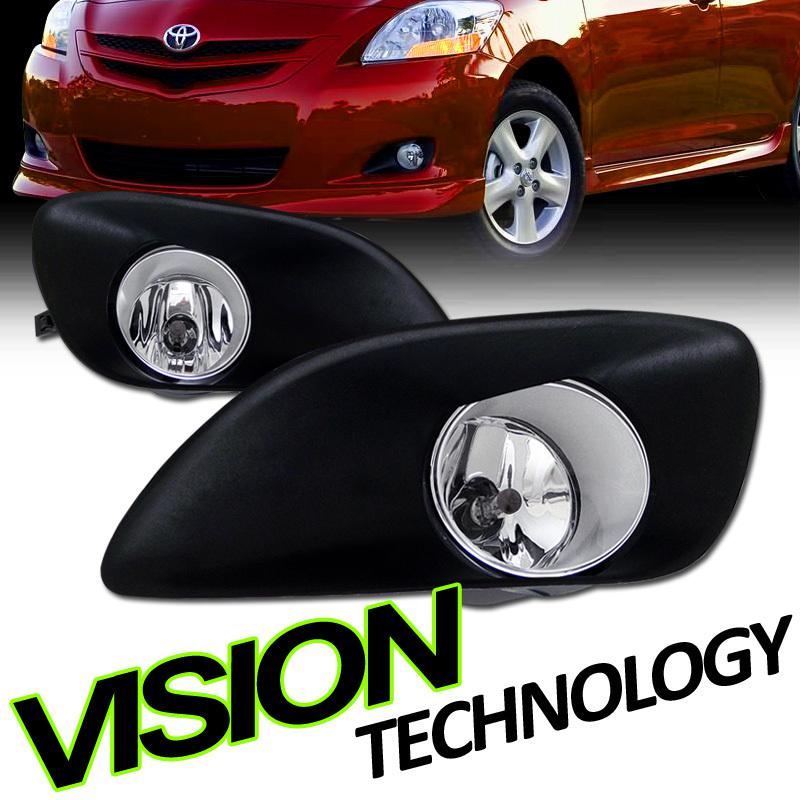 2006-2008 toyota yaris 4dr sedan clear lens bumper driving fog lights+switch