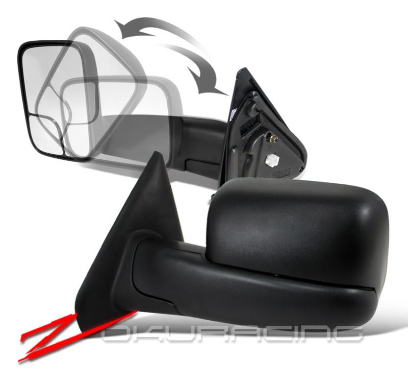 02-08 dodge ram power towing tow hauling heated side mirrors pair