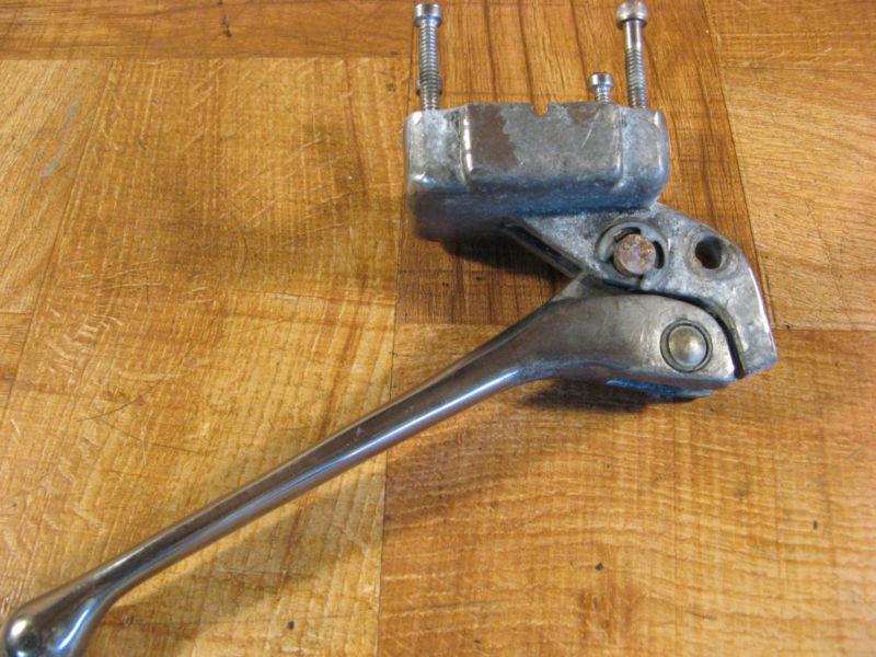 70-81 harley sportster ironhead clutch lever w bracket / clamp oem-80