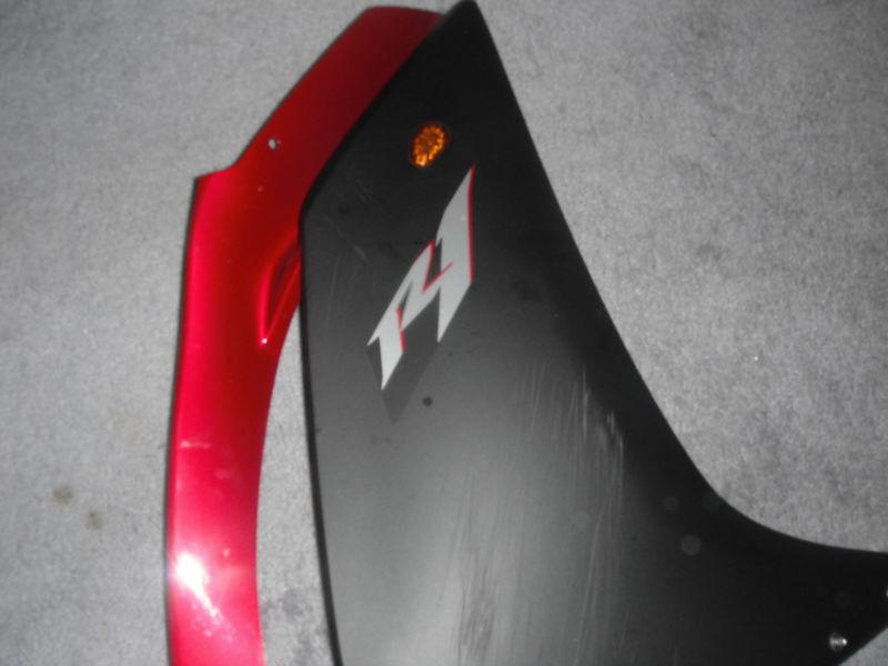 Yamaha yzf r1 07 08 candy red and flat black right side fairing with signal 