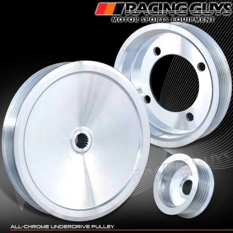 Light weight under drive crank shaft pulley set billet aluminum 3.0l dohc chrome