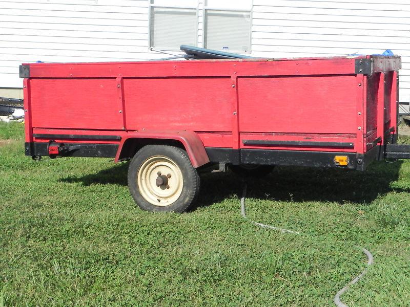 11' long, yard lawn work trailer for tools haul move w 6' x 8' wood bed local pu