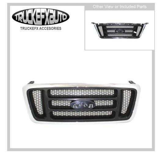 Grille assembly new chrome shell dark gray bar f150 truck ford f-150 2006 car