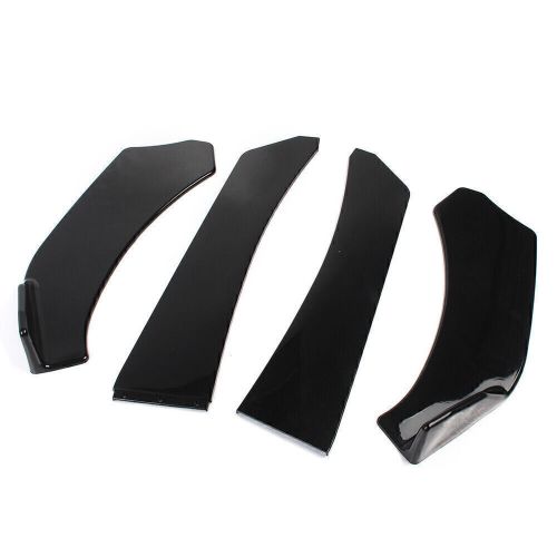 Universal car glossy black front bumper lip chin spoiler splitter body kit abs