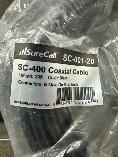 Surecall sc-400 cable with n-connectors 20ft sc-001-20 n male rf antenna