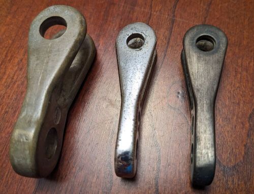 Lot of 3 vintage merriman schaefer bronze sailboat rigging eye toggles 3/8&#034; 1/4&#034;