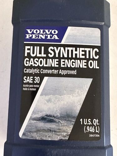 Oem volvo penta full synthetic marine gasoline engine oil sae 30 1qt - new!