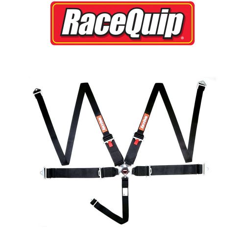 Racequip 745005 auto racing harness seat belt set; pull-down lap; sfi 16.1 black