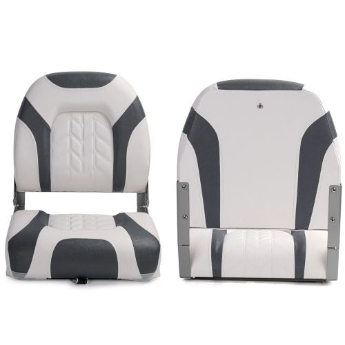 Northcaptain deluxe white/charcoal low back folding boat seat, 2 seats