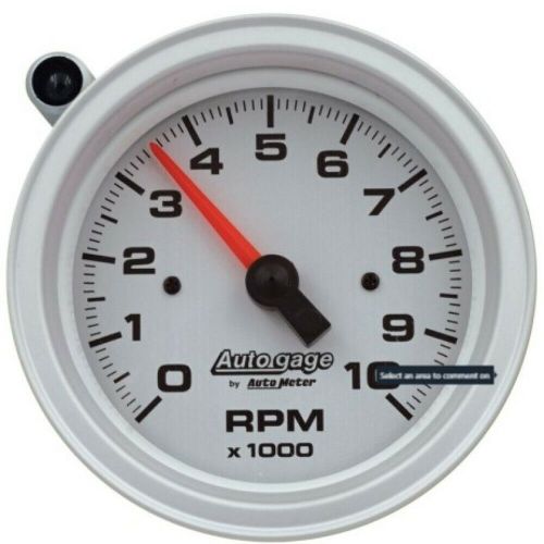 Autometer tachometer gauge 10k rpm 3 3/4in pedestal w/ext. shift-light