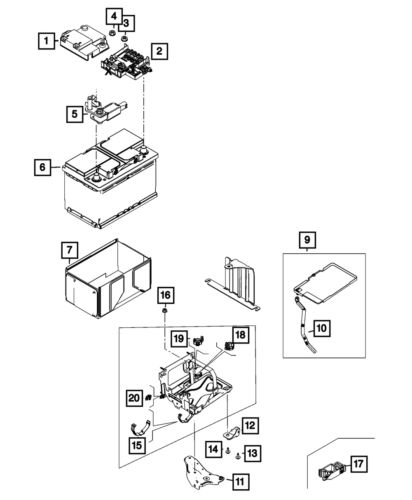 Genuine mopar battery cover 68420726aa