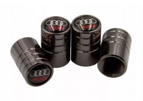 4x audi valve caps stainless steel audi logo emblem car motorcycle valve * new-