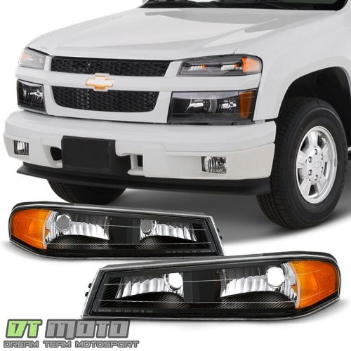 2004-2012 chevy colorado gmc canyon black parking signal lights corner lamps set