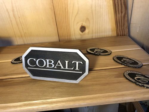 Cobalt boat emblem mat black aluminum frame hitch cover? vintage rare unique