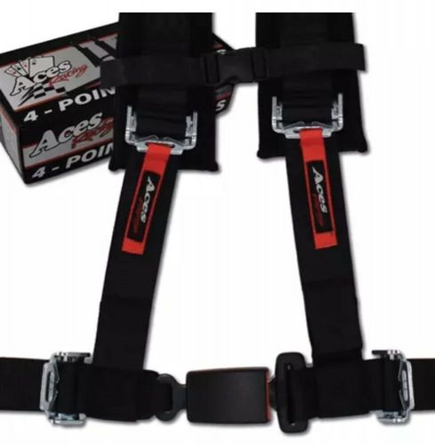 Aces racing 4 point harness with 2 inch padding (ez buckle technology) (black (p