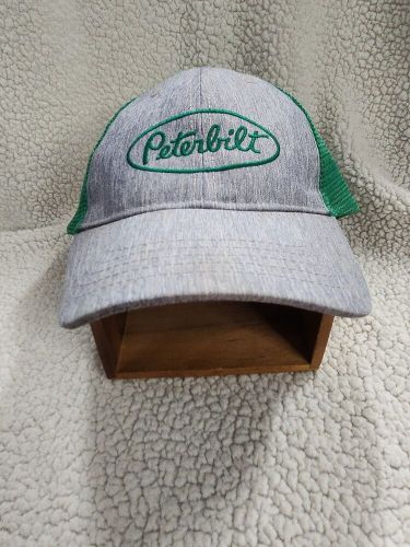 Peterbilt motor trucks structured suiting green &amp; gray mesh snapback cap/hat