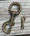 2 vintage brass swivel snap hooks clip 4-3/4&#034; ludell