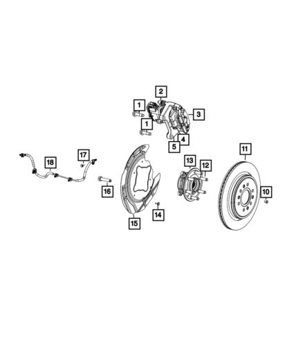 Genuine mopar disc brake caliper assembly right 68412368ab