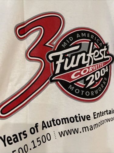 Mid america motorworks corvette funfest 2004 t-shirt xl automobilia new