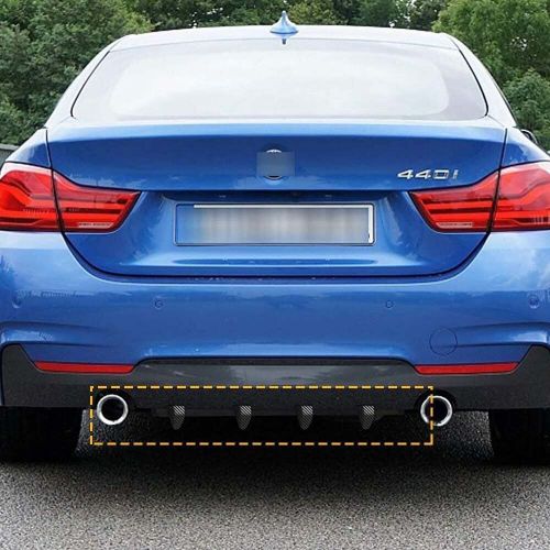 4x rear bumper lower bumper wing lip diffuser shark fins carbon fiber universal