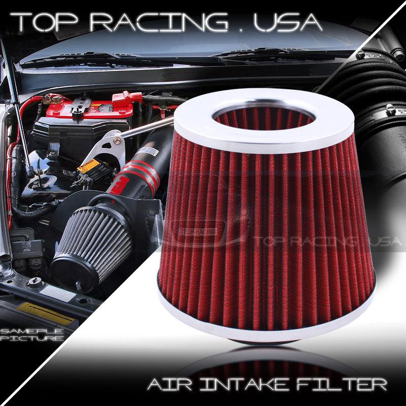 Ajp universal 3" 76mm high flow turbo charger cold air intake mesh filter chrome