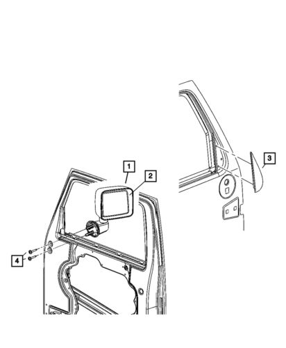 Genuine mopar outside rear-view mirror right 5vj76dx8ab