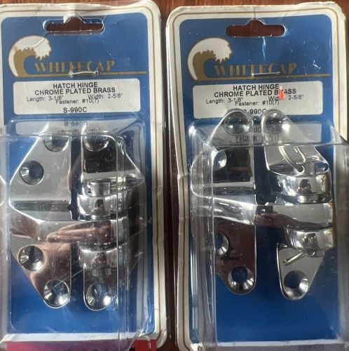 (2) whitecap marine chrome-plated boat hatch hinge 2-5/8&#034; x 3-1/8&#034; new s-990c