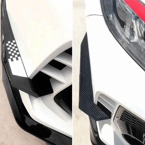 Car carbon fiber front bumper lip fin splitter spoiler canard sticker for 8509-