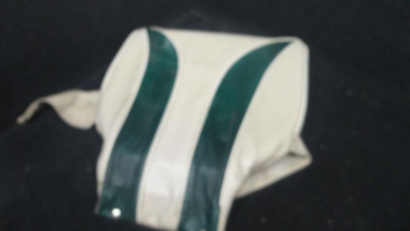 Textured green & beige bottom cushion/cover of a giii bass boat seat k/i #46