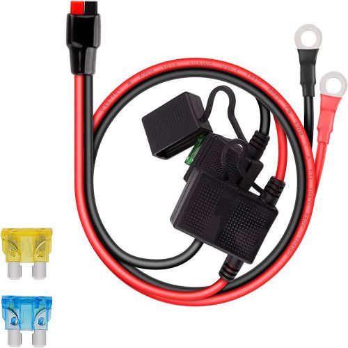 Dual positive/negative atc style fuse holder with ring terminal &amp; 45a connector