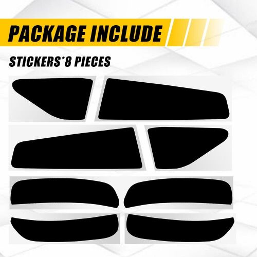 8x smoke tail light &amp; side marker vinyl tint overlay for 2015-2023 dodge charger