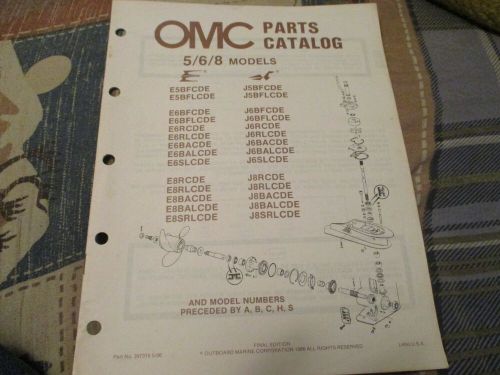 1986 omc evinrude johnson 5 6 8 hp  outboard parts catalog manual