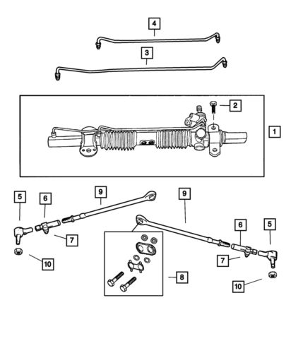 Genuine mopar power steering gear 5073185aa