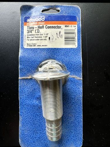 Attwood stainless steel thru-hull connector  3/4&#034;