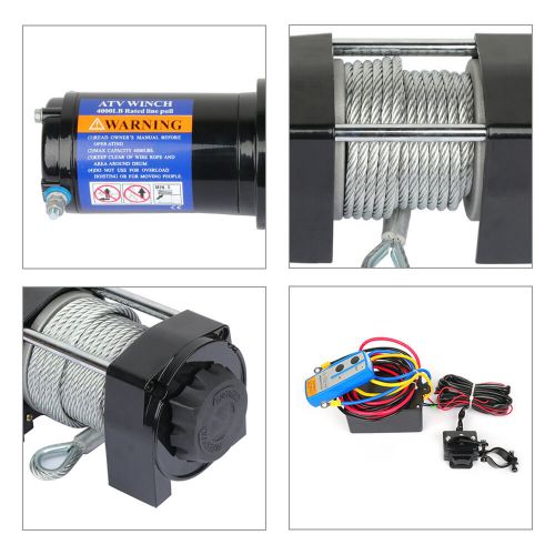 4000lbs 50ft steel cable 12v electric winch kit for 4x4 atv utv truck off road