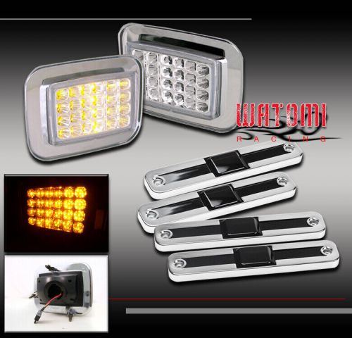 03-09 hummer h2 led corner light+side marker cover chrome signal parking suv sut