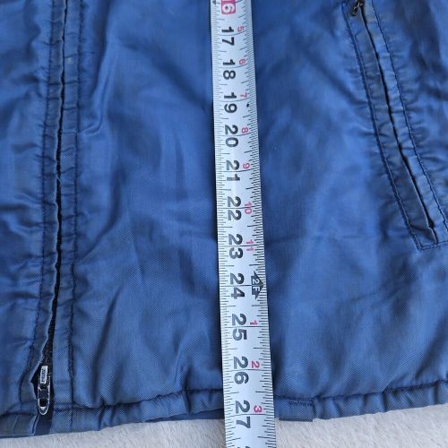 Vintage polaris snowmobile overalls &amp; jacket medium blue nylon bibs winter