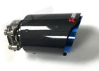 Blue x2 universal 4.5&#034; gloss carbon exhaust tip/tailpipe a7