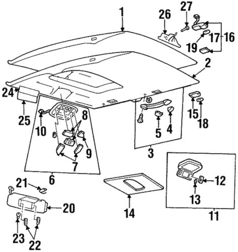 Genuine gm sunshade assembly-right-hand                &lt;use 1c3j*oak 12373558