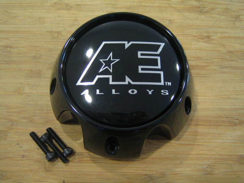 Ae alloys american eagle gloss black snap in center cap w/ screws 3311 aewc 